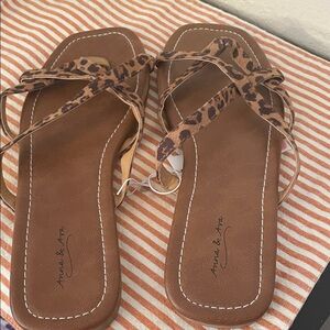 Brown Leopard Print Women's Sandals